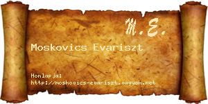 Moskovics Evariszt névjegykártya